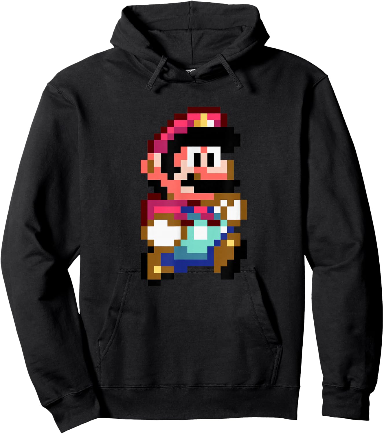 Super Mario Bros Retro Mushroom Kingdom 8-Bit Mario Hoodie - Hoodie | Black