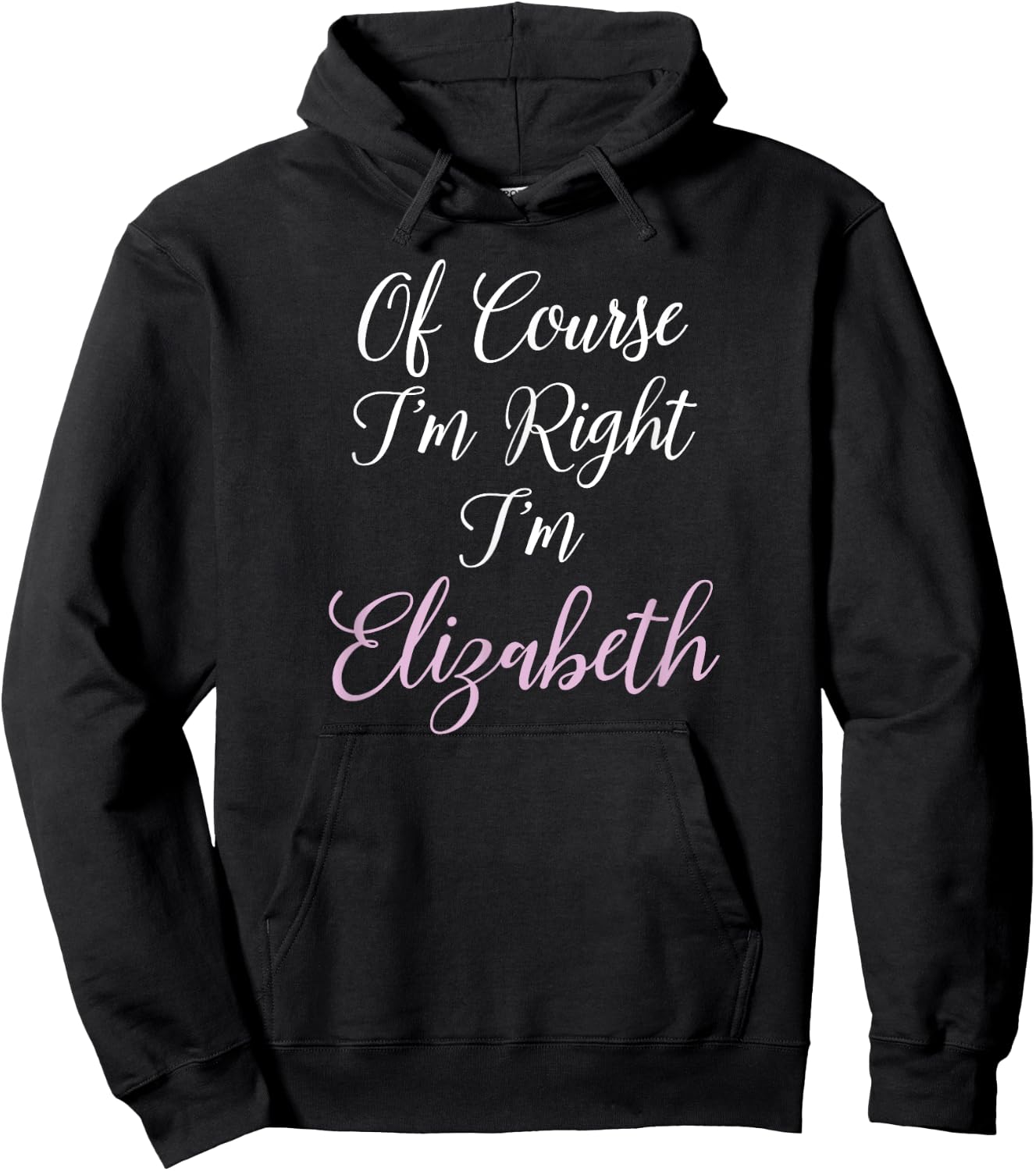 Elizabeth Name Liz Personalized Girls Women Cute Pink Hoodie - Hoodie | Black