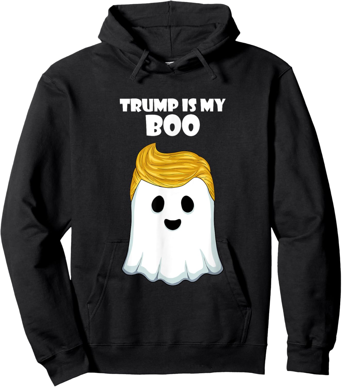 Trump 2024 Hair Funny Ghost Halloween Boo Hoodie - Hoodie | Black