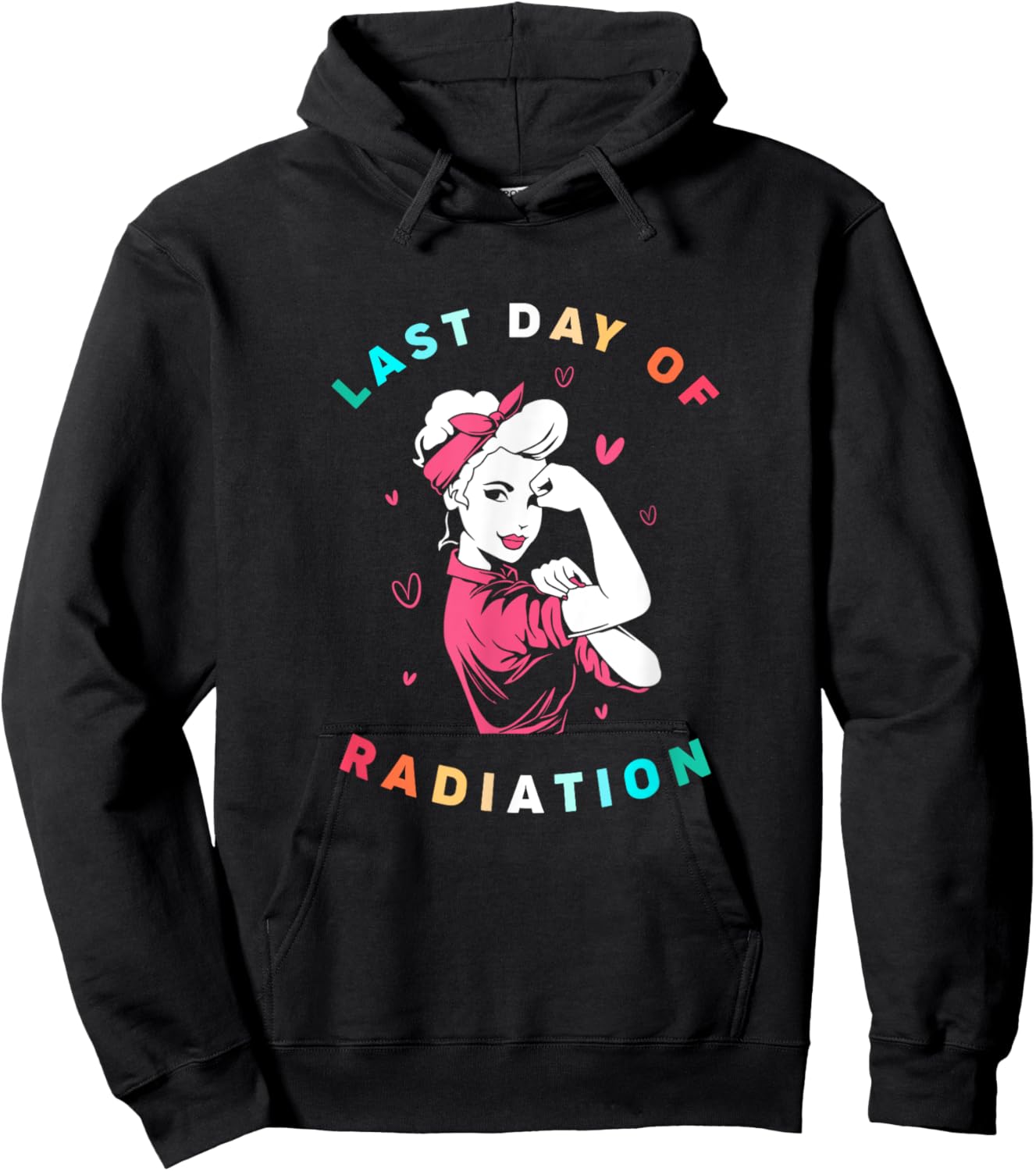 Retro Radiation Therapy Strong Girl Last Day Of Radiation Hoodie - Hoodie | Black