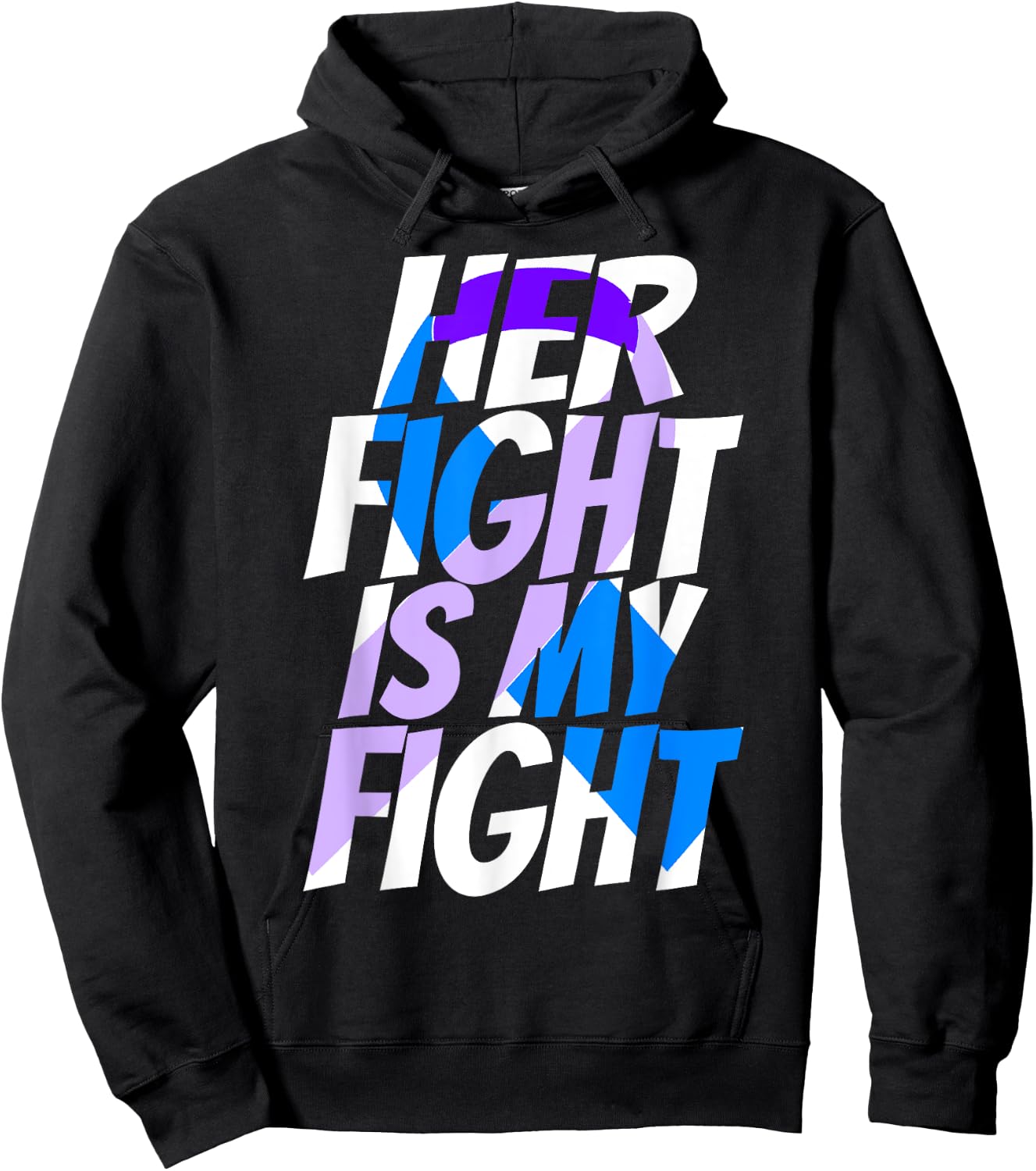 Cute Purple Blue Ribbon Shirt Preeclampsia Awareness Hoodie - Hoodie | Black