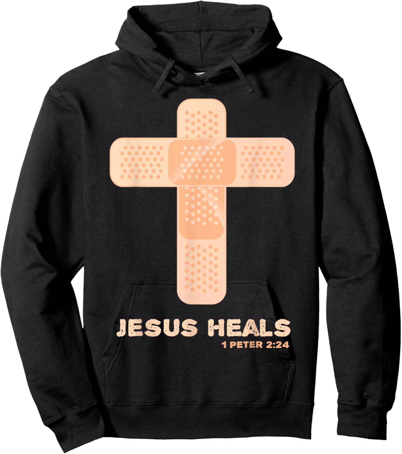 Jesus Heals - Christian Faith Healing Bible Verses 1 Peter 2 Hoodie - Hoodie | Black