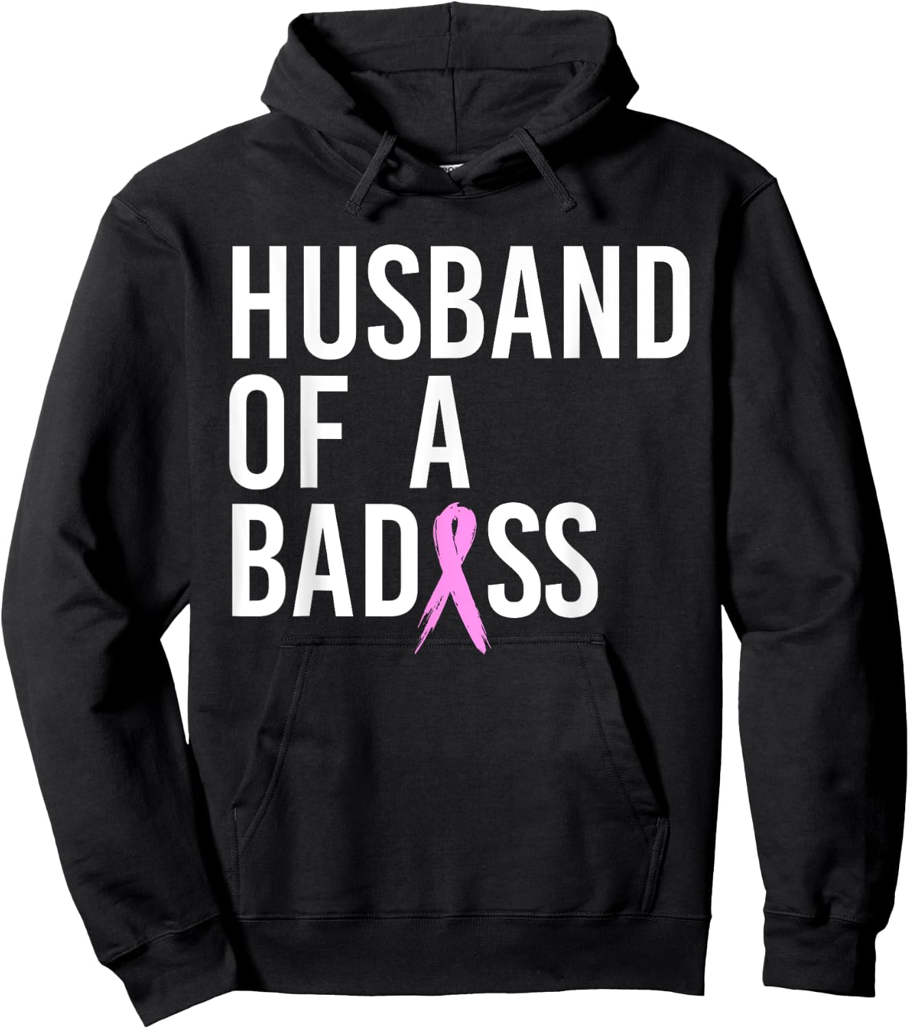 Funny Breast Cancer Husband Design To Support Wife Hoodie - Hoodie | Black