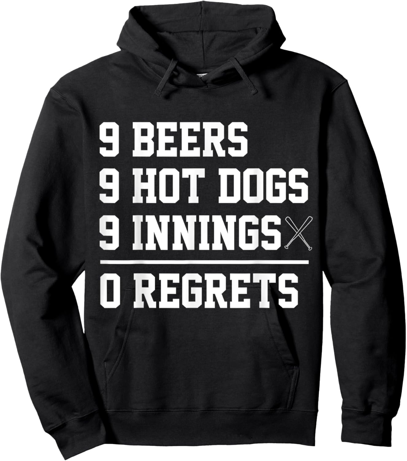9 9 9 Challenge Baseball 9 Hot Dogs 9 Beers 9 Innings Hoodie - Hoodie | Black