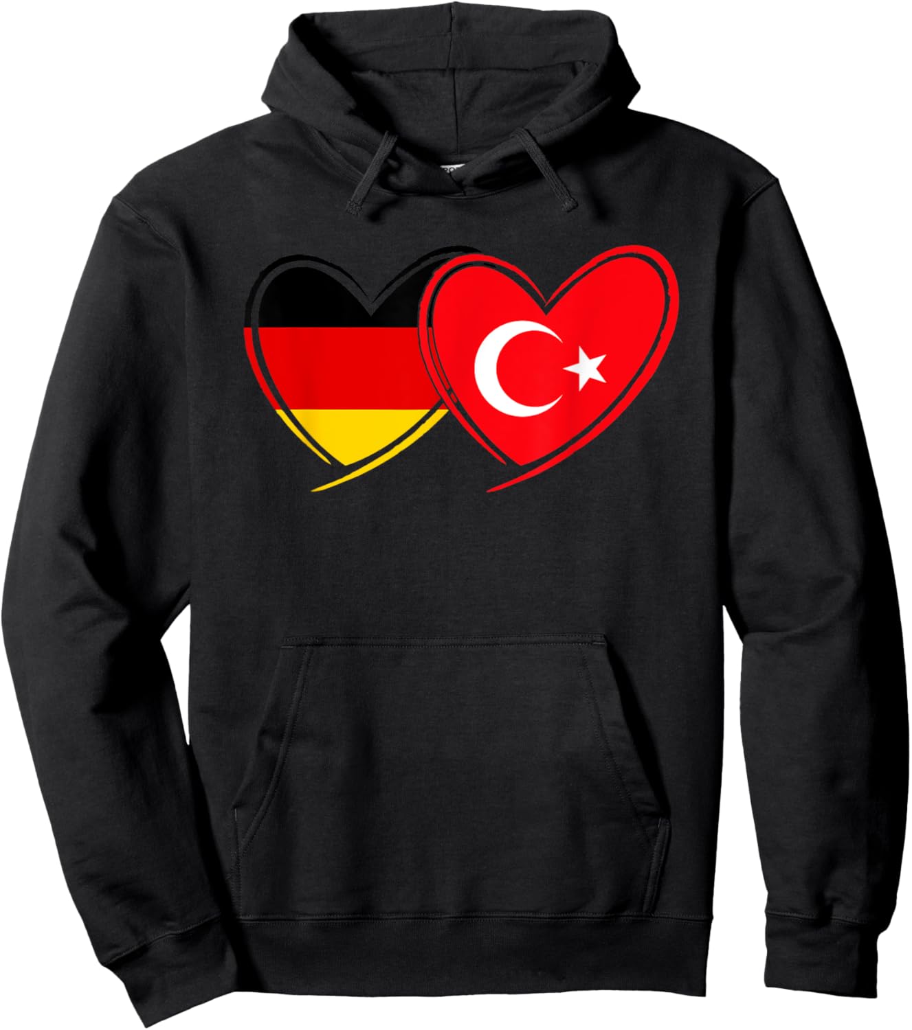 Deutsche Türkische Herz Flagge Deutschland Türkei Hoodie - Hoodie | Black