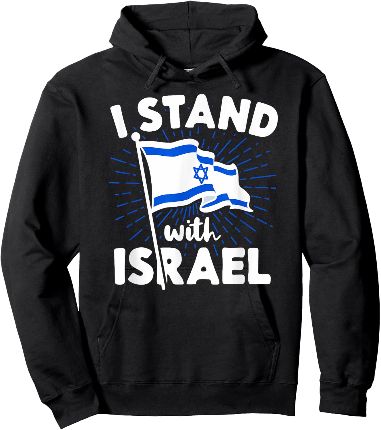 I Stand With Israel Flag Jewish Freedom Solidarity Gift Hoodie - Hoodie | Black