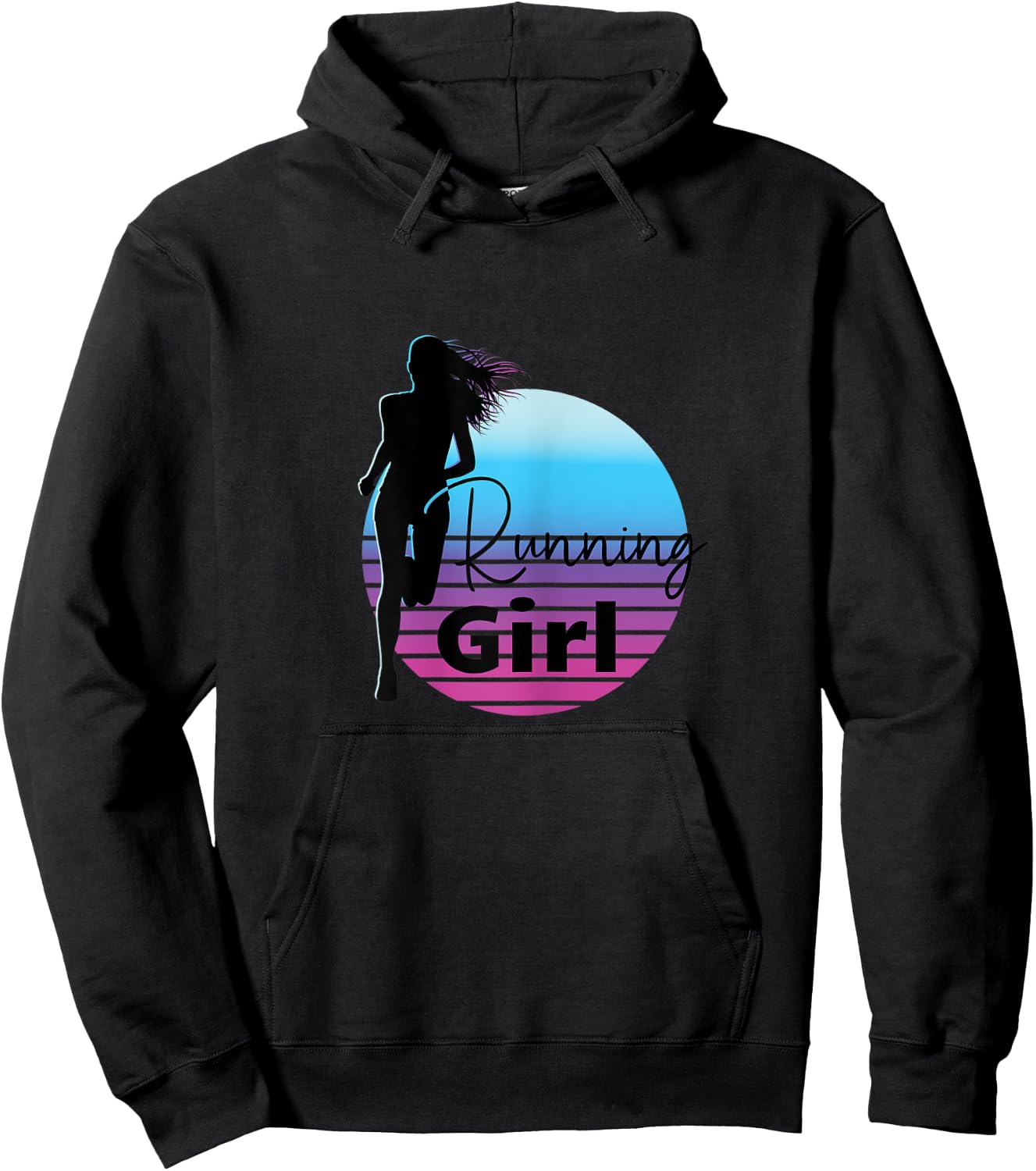 Running Girl - Running and Jogging Female Runner Hoodie - Hoodie | Black