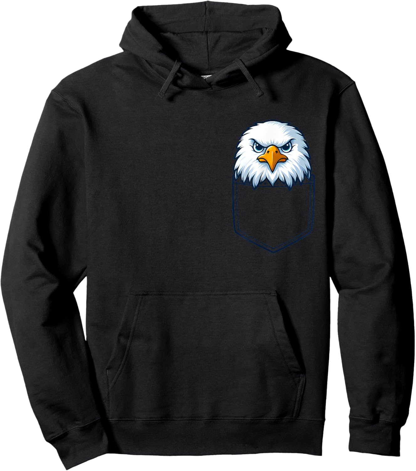 Tiny Patriotic Raptor: Eagle in Your Pocket Women Kids Men Hoodie - Hoodie | Black