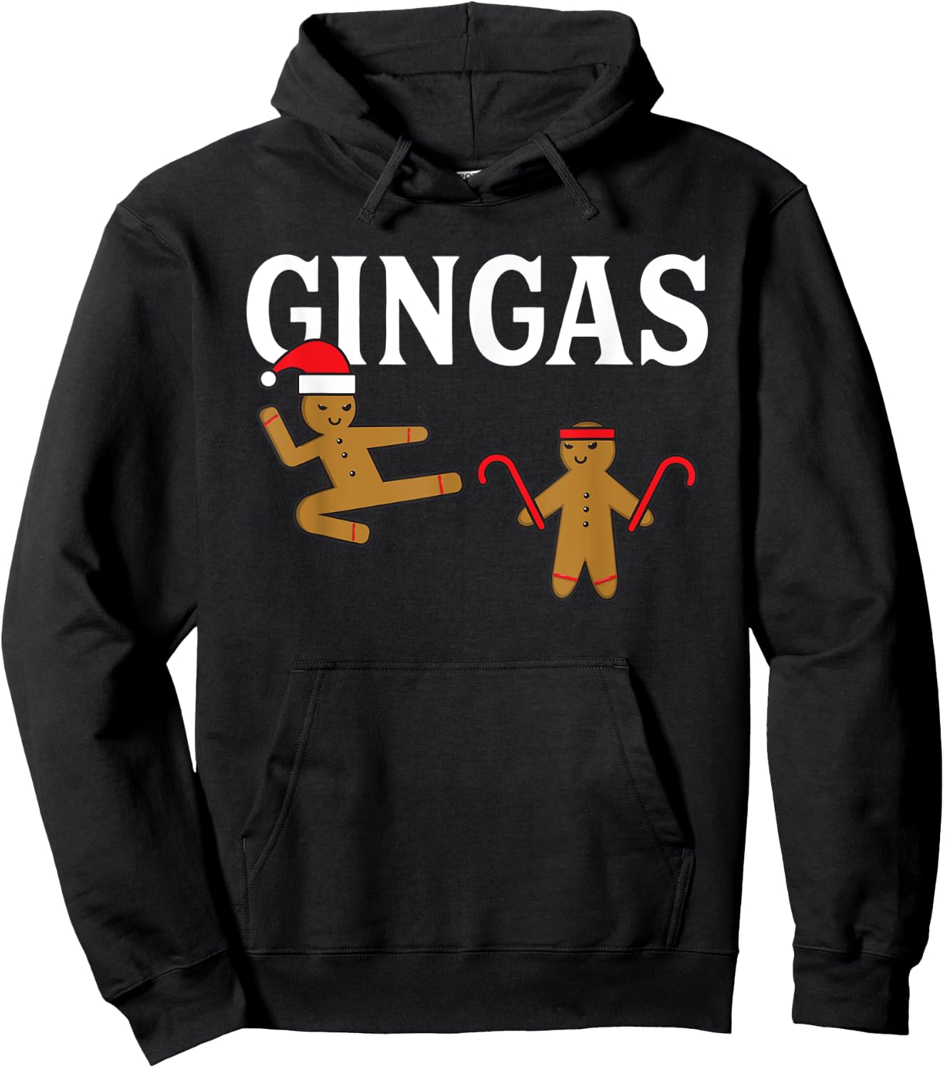 Gingas Ninja Gingerbread Ginger Men Karate Christmas Funny Hoodie - Hoodie | Black