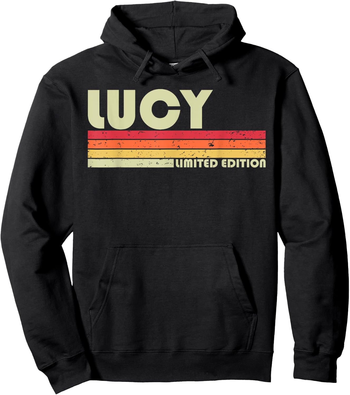 LUCY Gift Name Personalized Retro Vintage 80s 90s Birthday Hoodie - Hoodie | Black