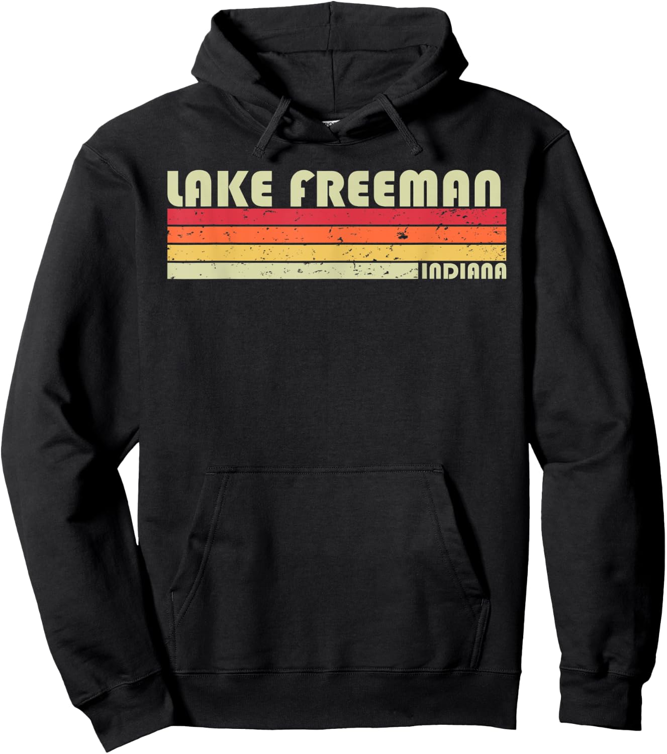 LAKE FREEMAN INDIANA Funny Fishing Camping Summer Gift Hoodie - Hoodie | Black