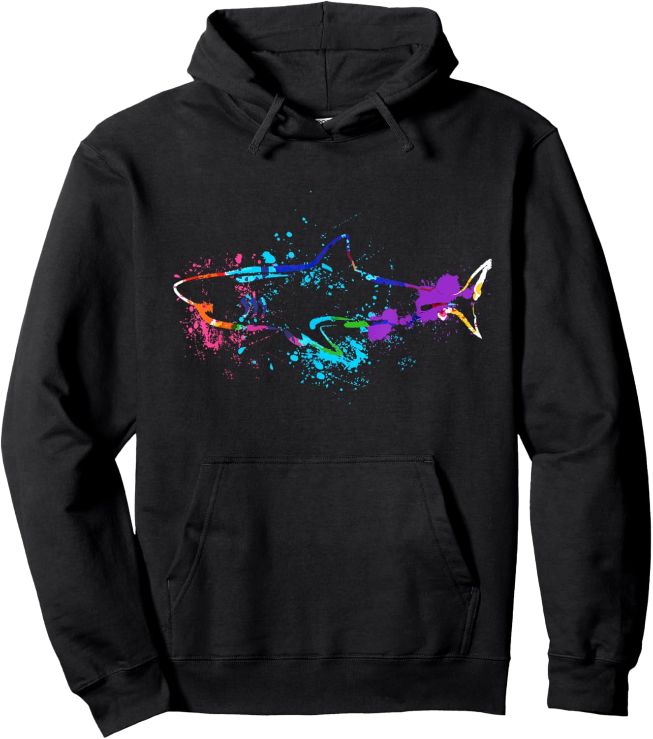 Animal Silhouette Shark Silhouette Hammer Shark Tiger Shark Hoodie - Hoodie | Black