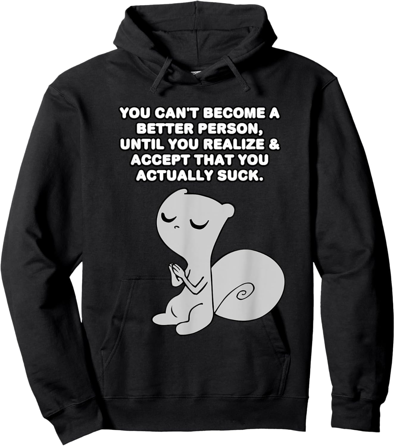 iLL WiLL PrEss, LLC Better Person Foamy The Squirrel -Adults Black 3XL Hoodie - Hoodie | Black