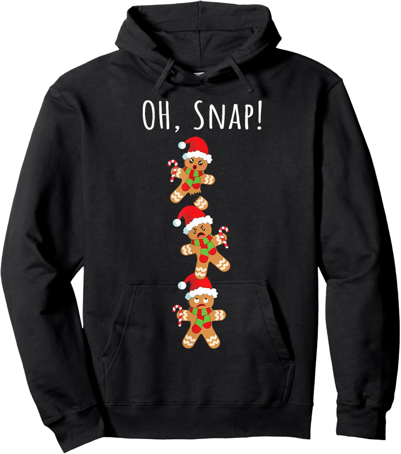 Gingerbread Man Oh Snap Christmas Funny Cookie Baking Hoodie - Hoodie | Black