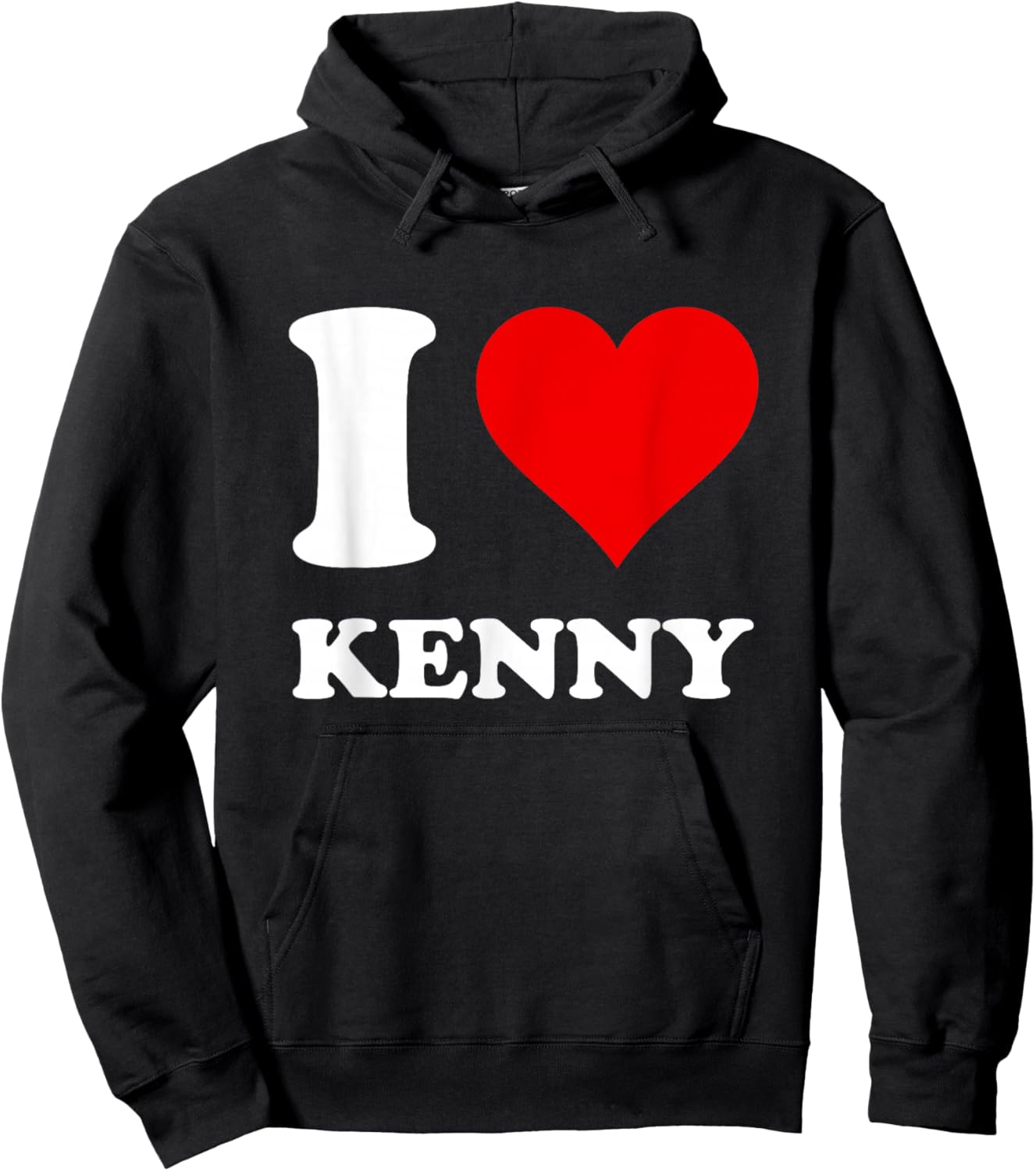 Red Heart I Love Kenny Hoodie - Hoodie | Black