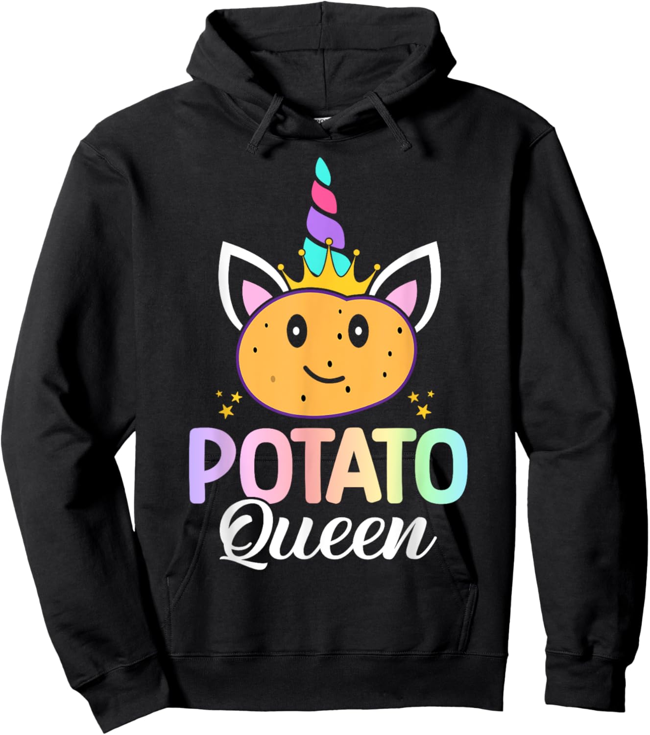 Potato Queen Female Potato Lover Girl Hoodie - Hoodie | Black