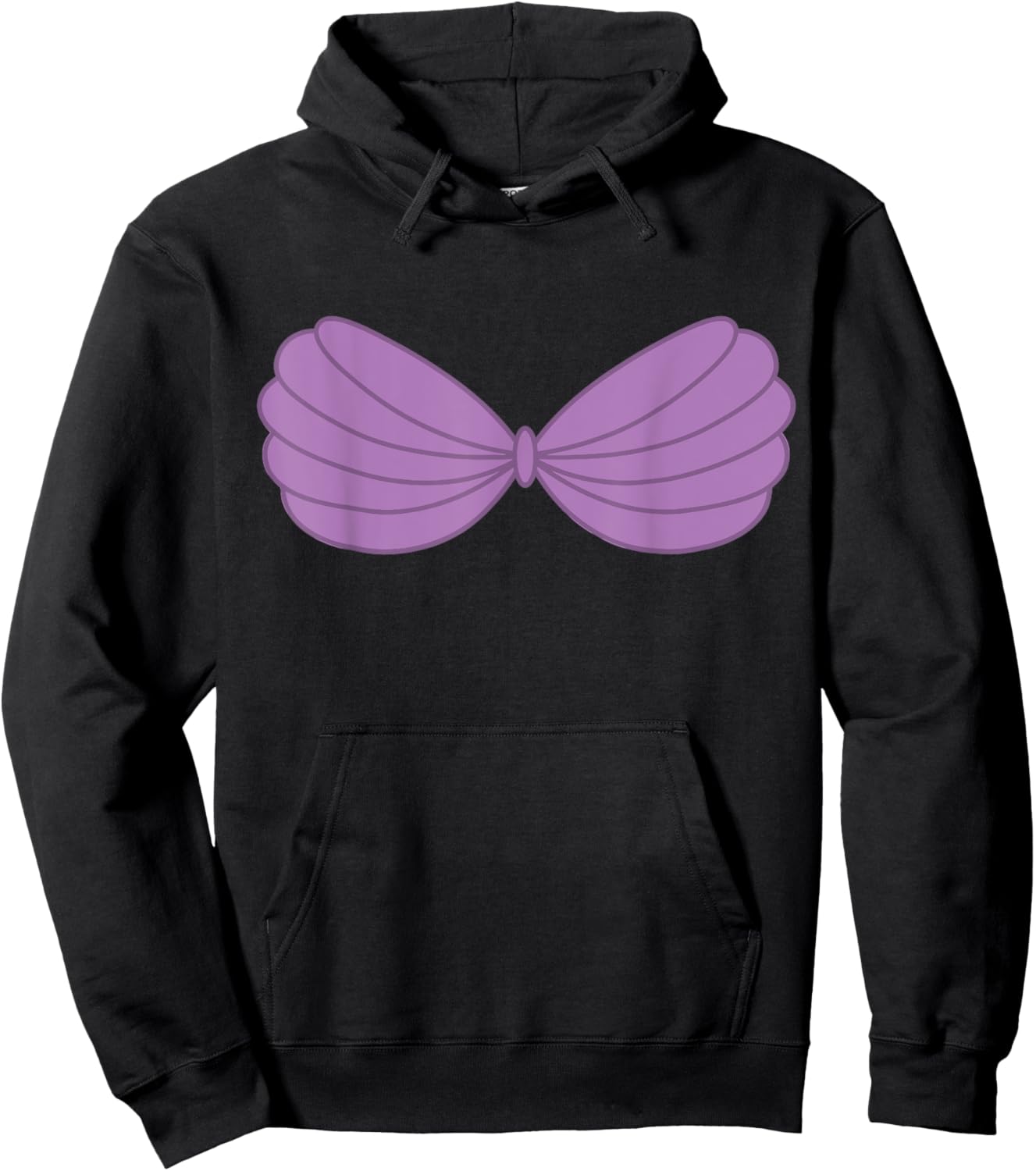 Purple Mermaid Seashell Bra Costume Hoodie - Hoodie | Black