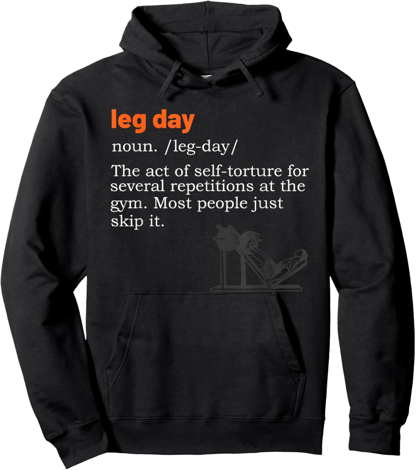 Leg Day Definition Gym Pump Gym Workout Hoodie - Hoodie | Black