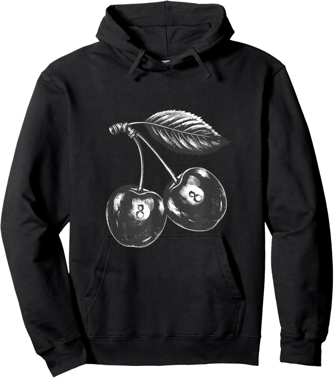 Ball 8 Black Cherry Snooker Billiard Ball In The Of Cherries Hoodie - Hoodie | Black