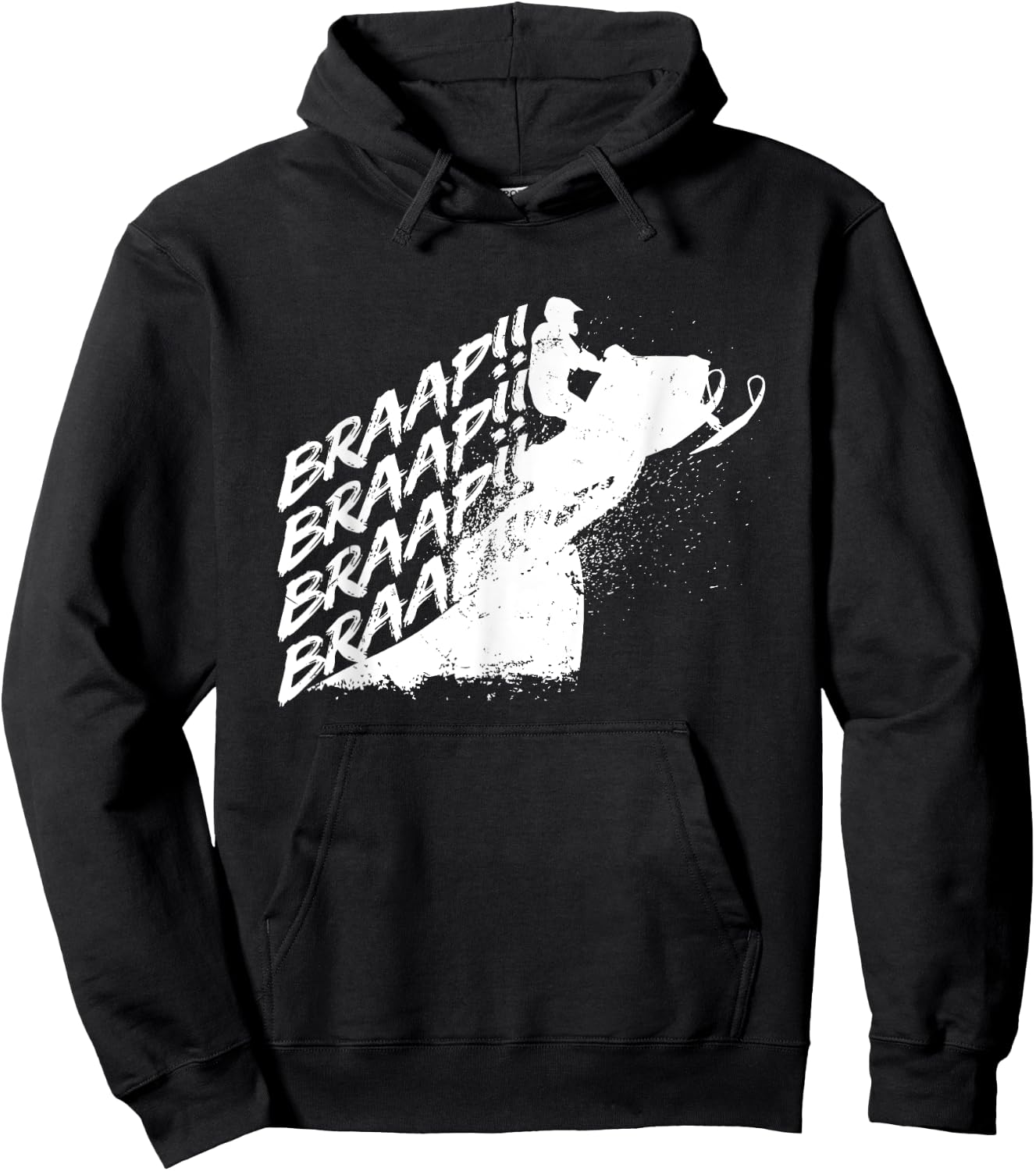 Snowmobile Braap - Winter Motor Sled Snow Outdoor USA Gift Hoodie - Hoodie | Black