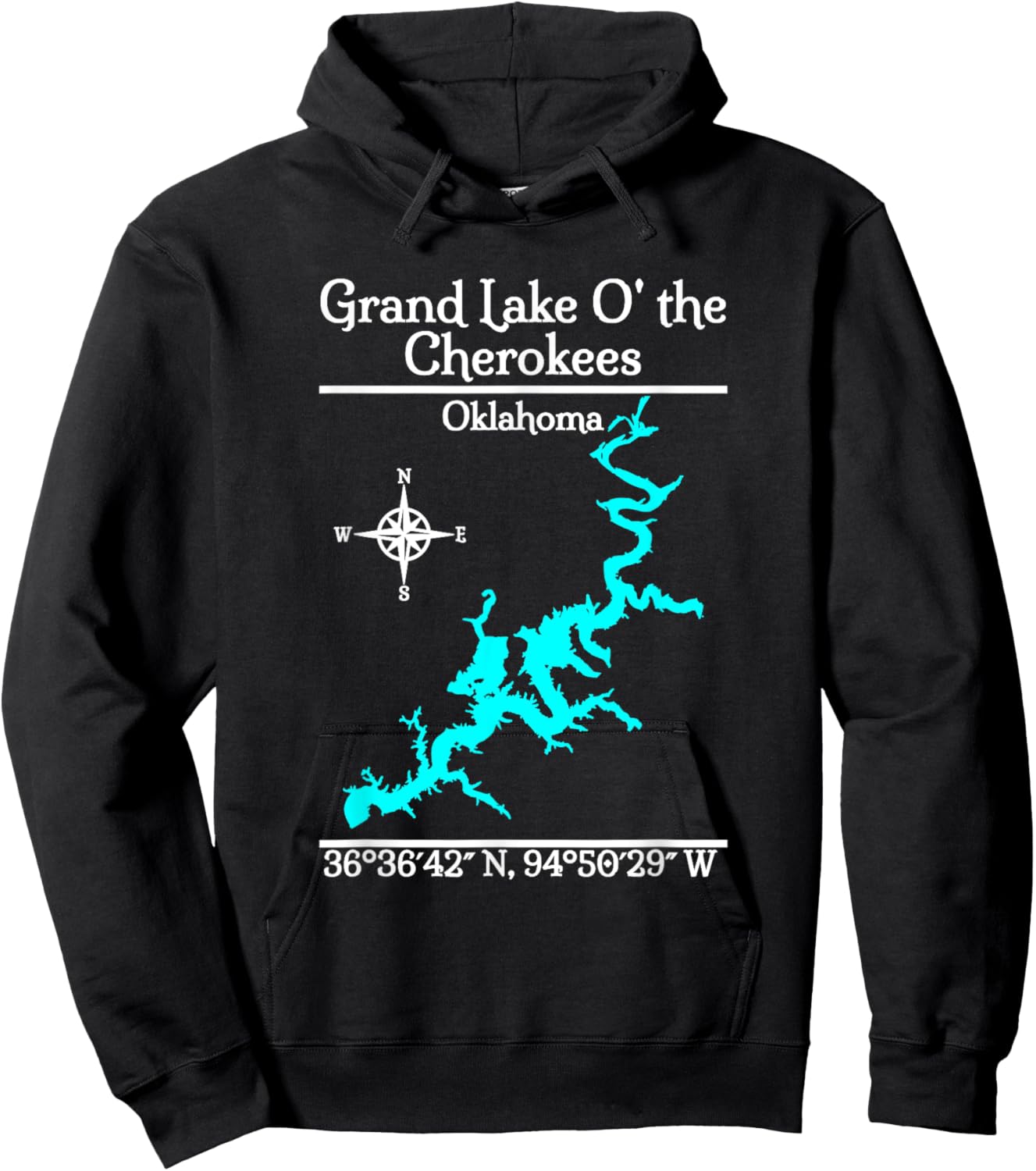 Grand Lake of the Cherokees - Oklahoma Hoodie - Hoodie | Black