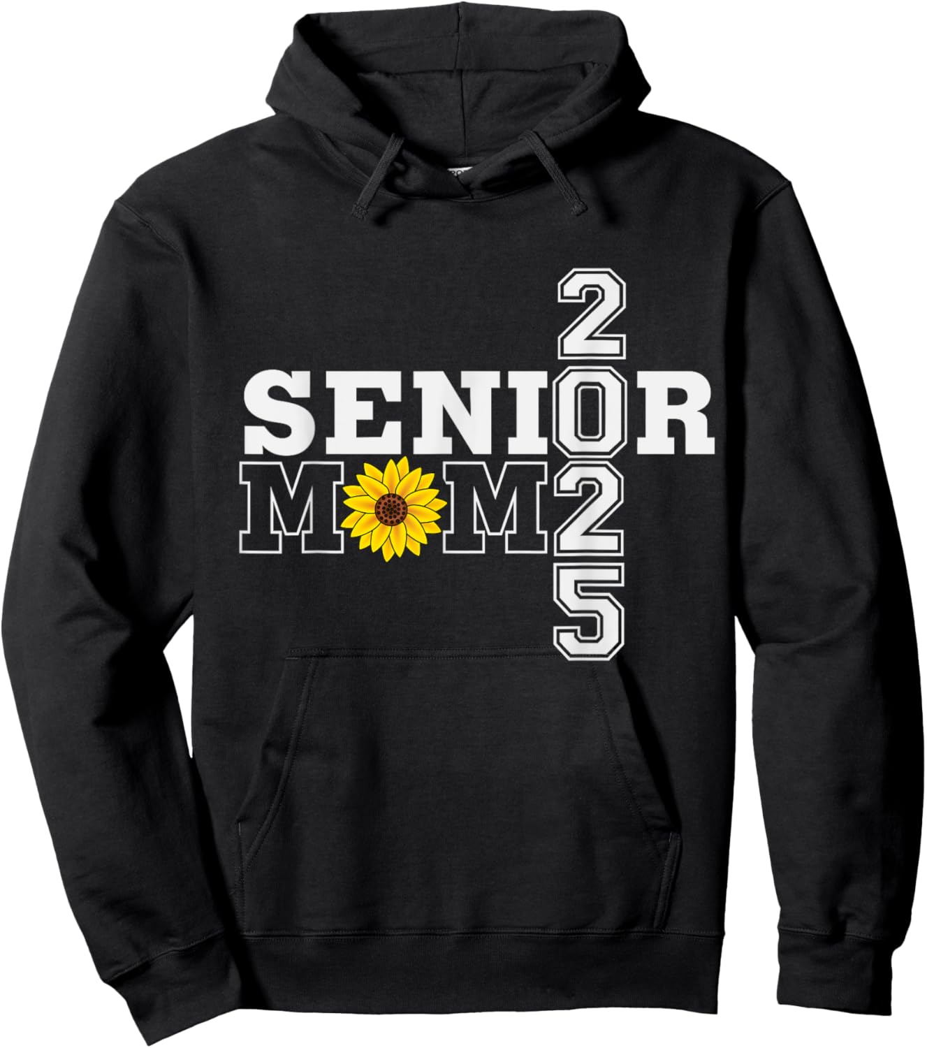 Senior 2025 mom sunflower class of 2025 proud mom graduation Hoodie - Hoodie | Black