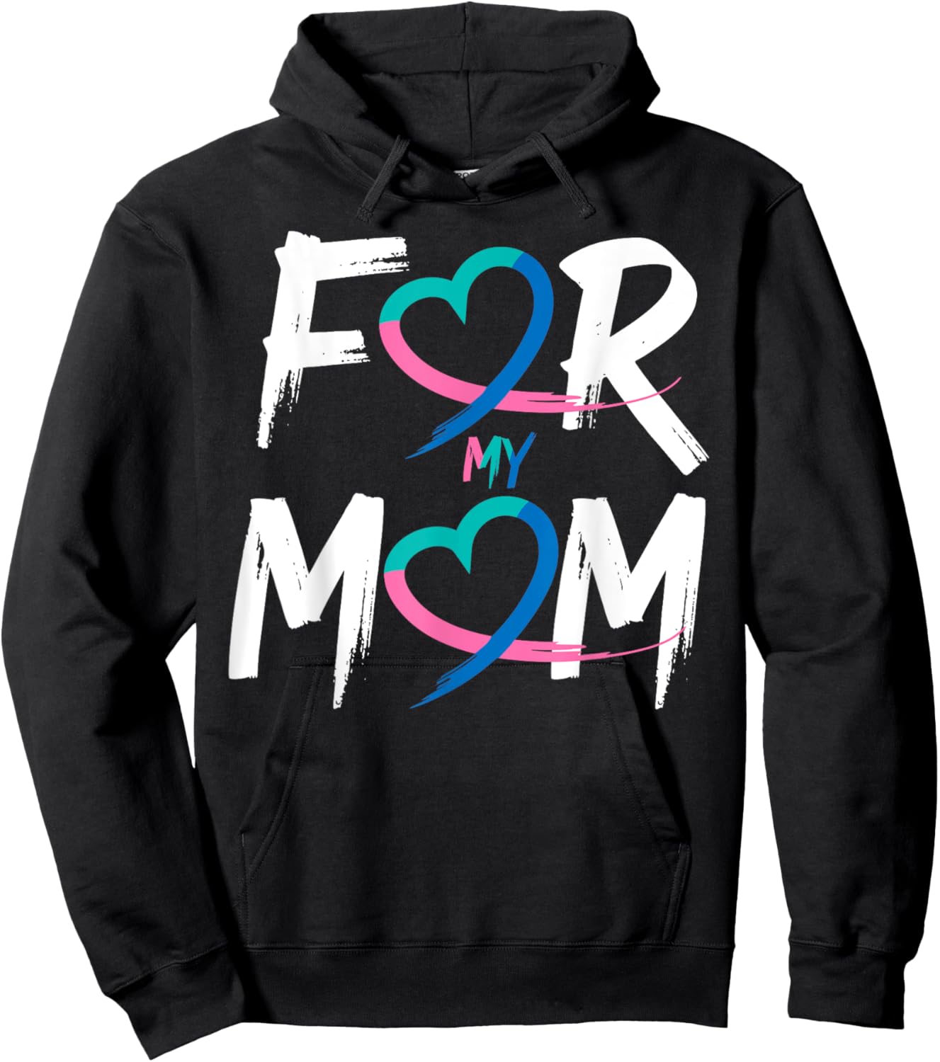 Thyroid Cancer Awareness For My Mom Hoodie - Hoodie | Black