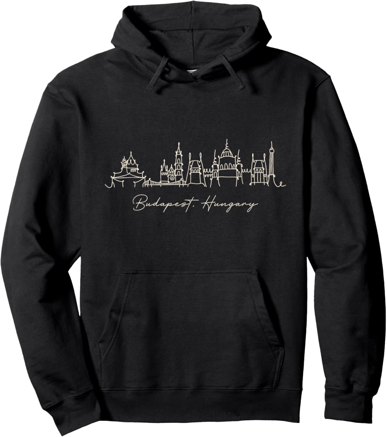 Signature Budapest City Skyline - Hungary Souvenir Hoodie - Hoodie | Black