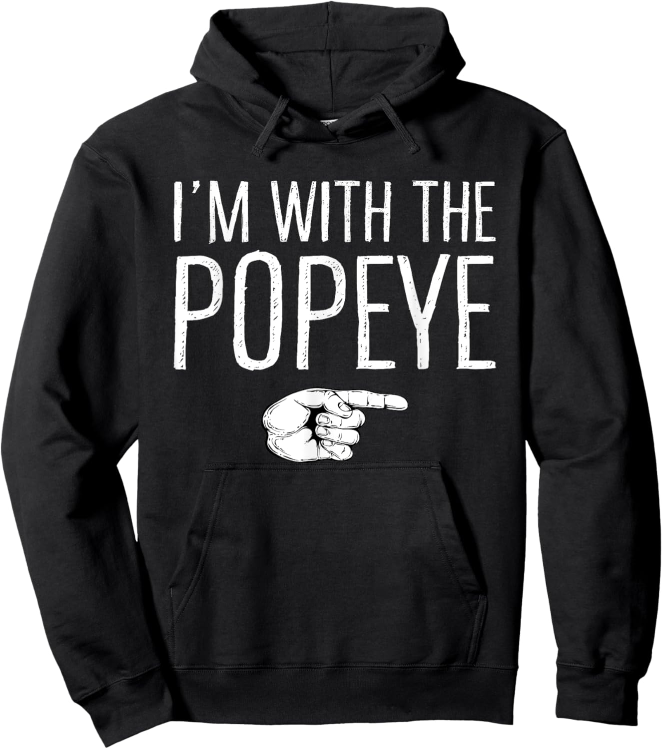 I'm With The Popeye Matching Costume Lazy Halloween Party Hoodie - Hoodie | Black