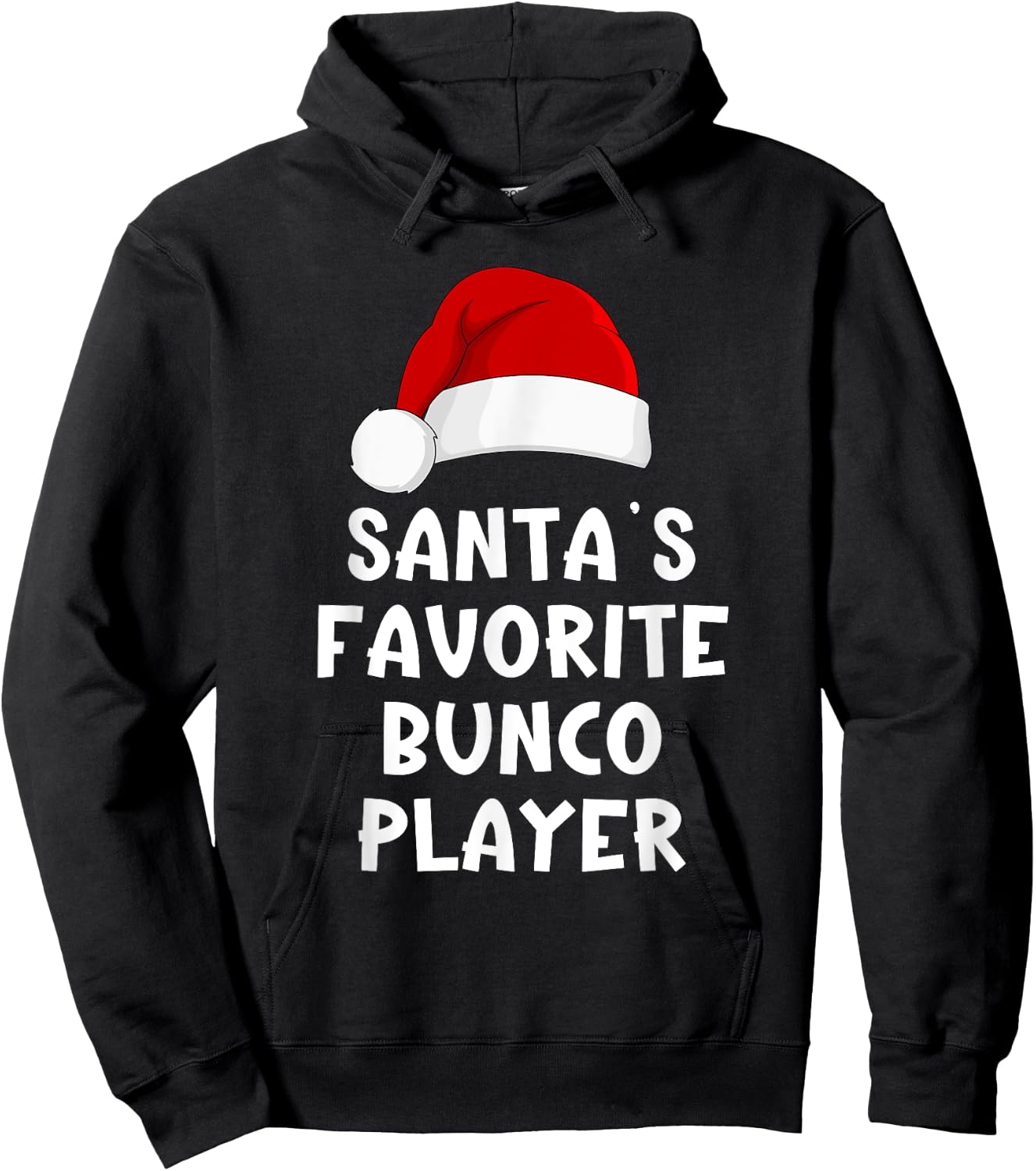 Christmas Santa's Favorite Bunco Player Funny Dice Bunko Hoodie - Hoodie | Black