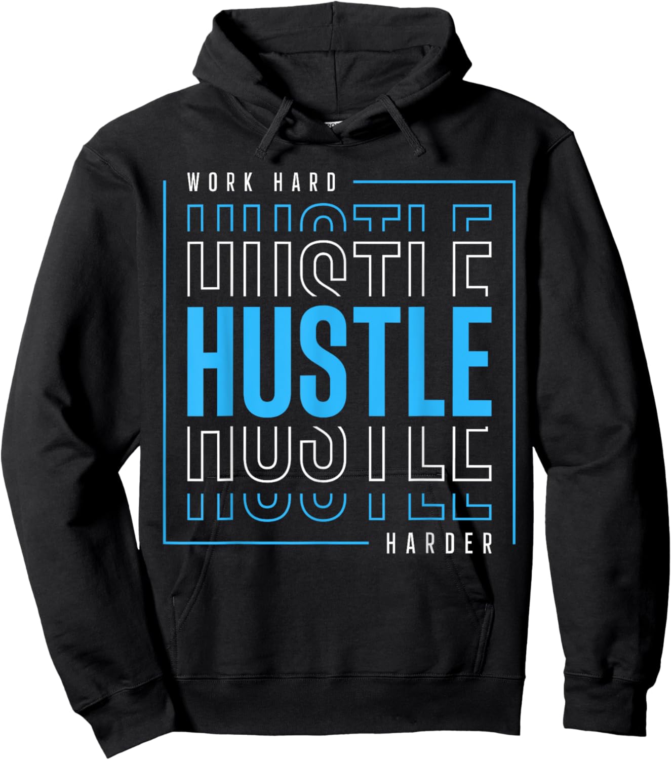 Work Hard Hustle Harder Hoodie - Hoodie | Black