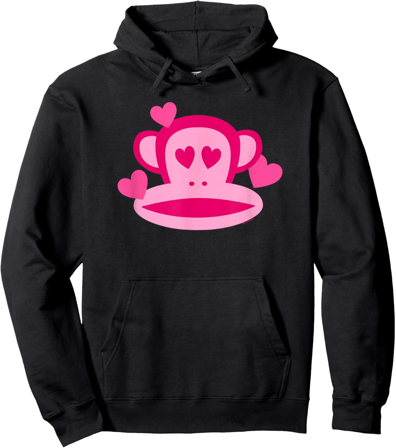 Paul Frank Adult Valentine's Day , Small, Grey, Short Sleeve, Classic Fit, Julius the Monkey Logo Hoodie - Hoodie | Black