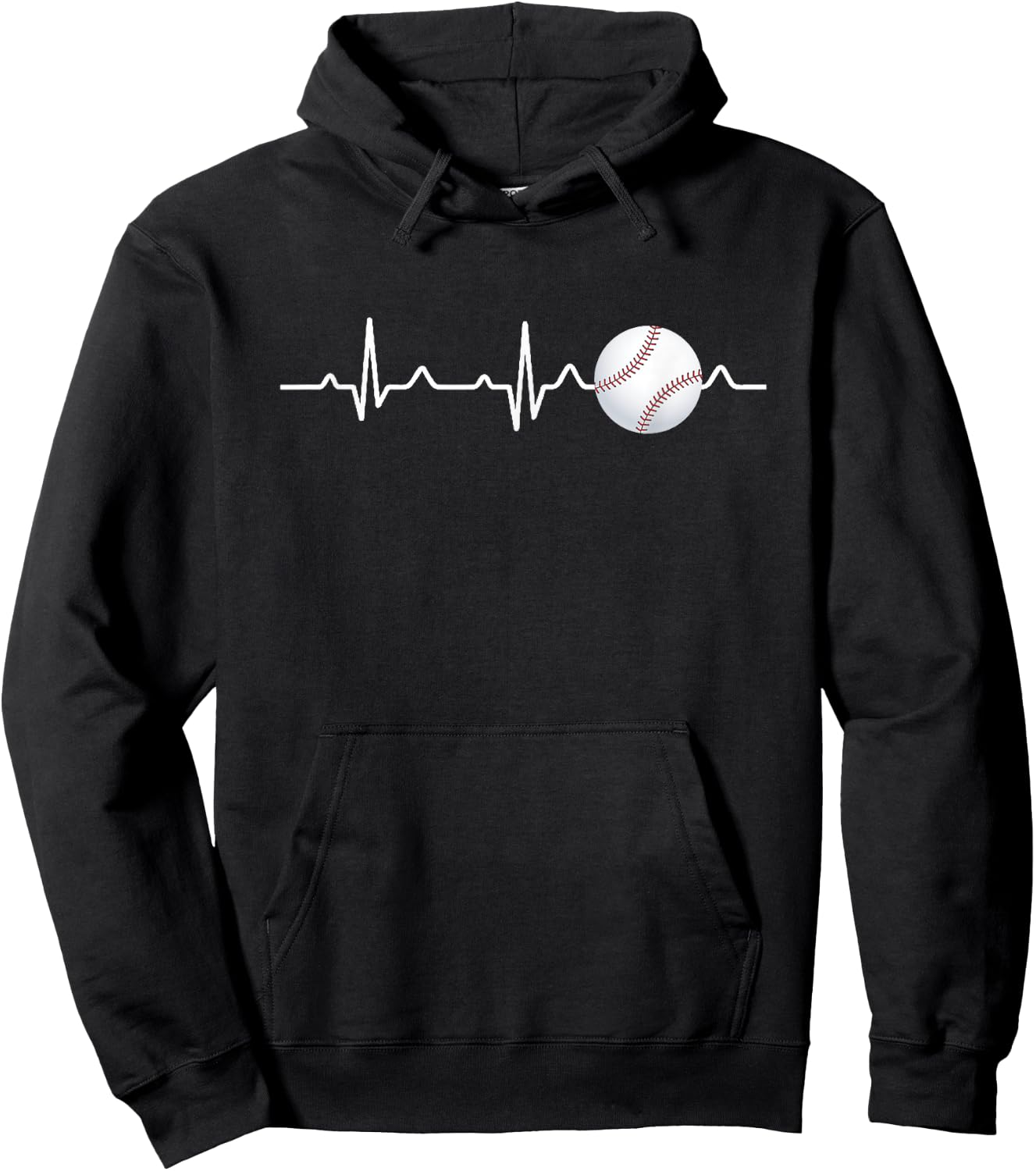 Baseball Player Coach or Team Heartbeat Hoodie - Hoodie | Black