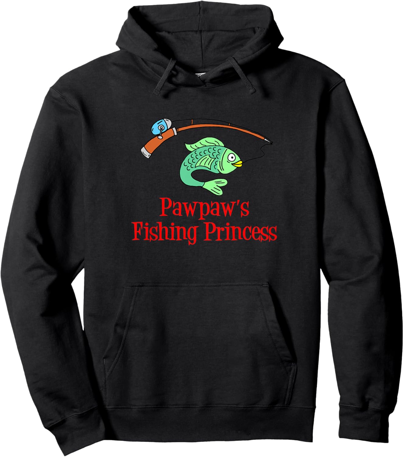 Kids Pawpaw's Fishing Princess Granddaughter Fish Hoodie - Hoodie | Black