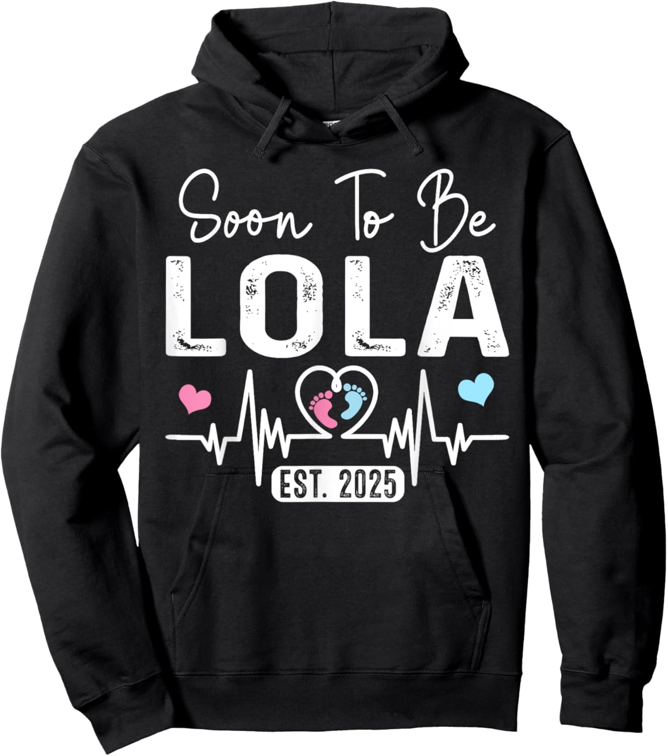 Vintage Soon To Be Lola Est. 2025 New Lola Hoodie - Hoodie | Black