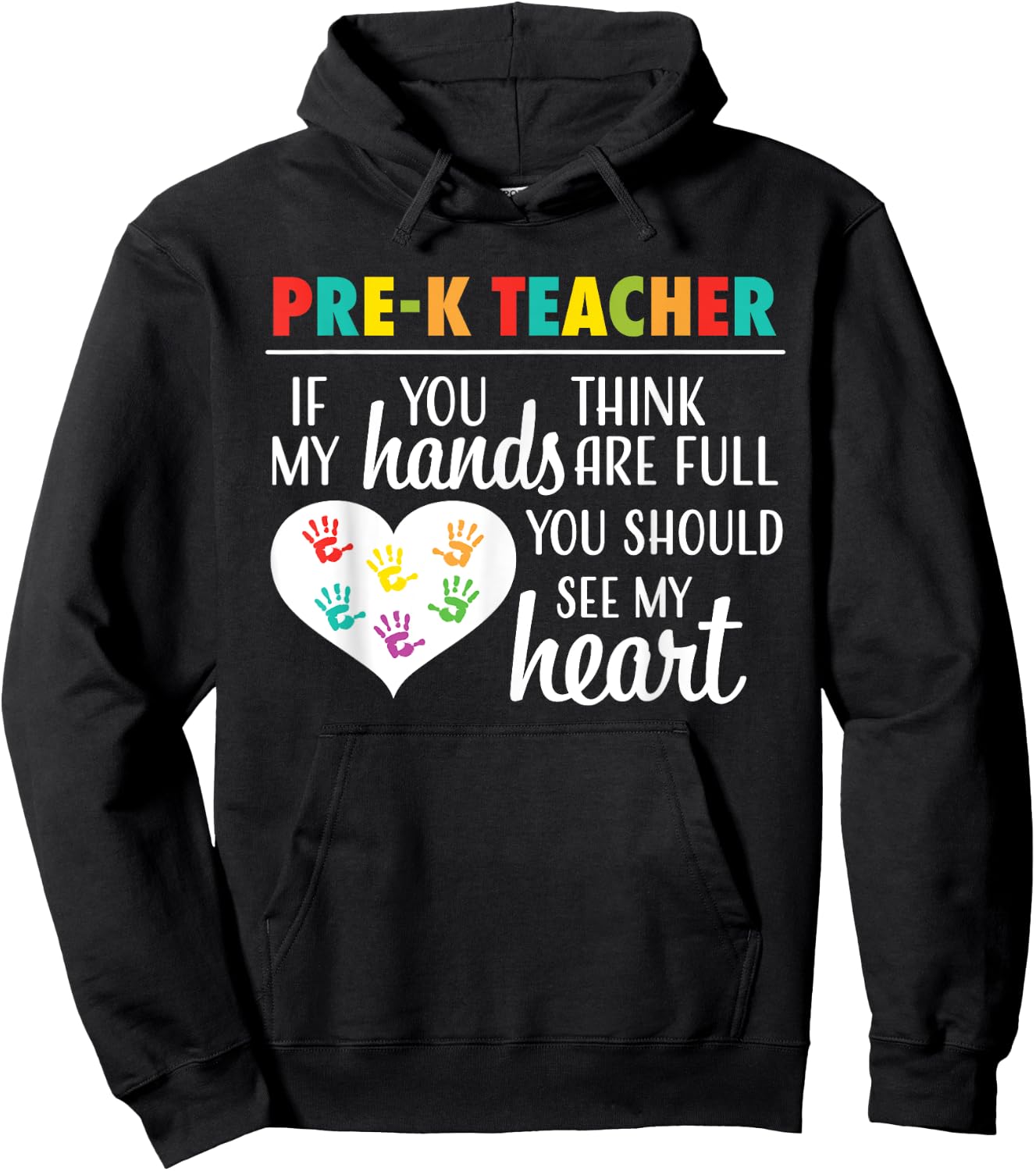 Pre K Teacher Cute Heart Appreciation Hoodie - Hoodie | Black