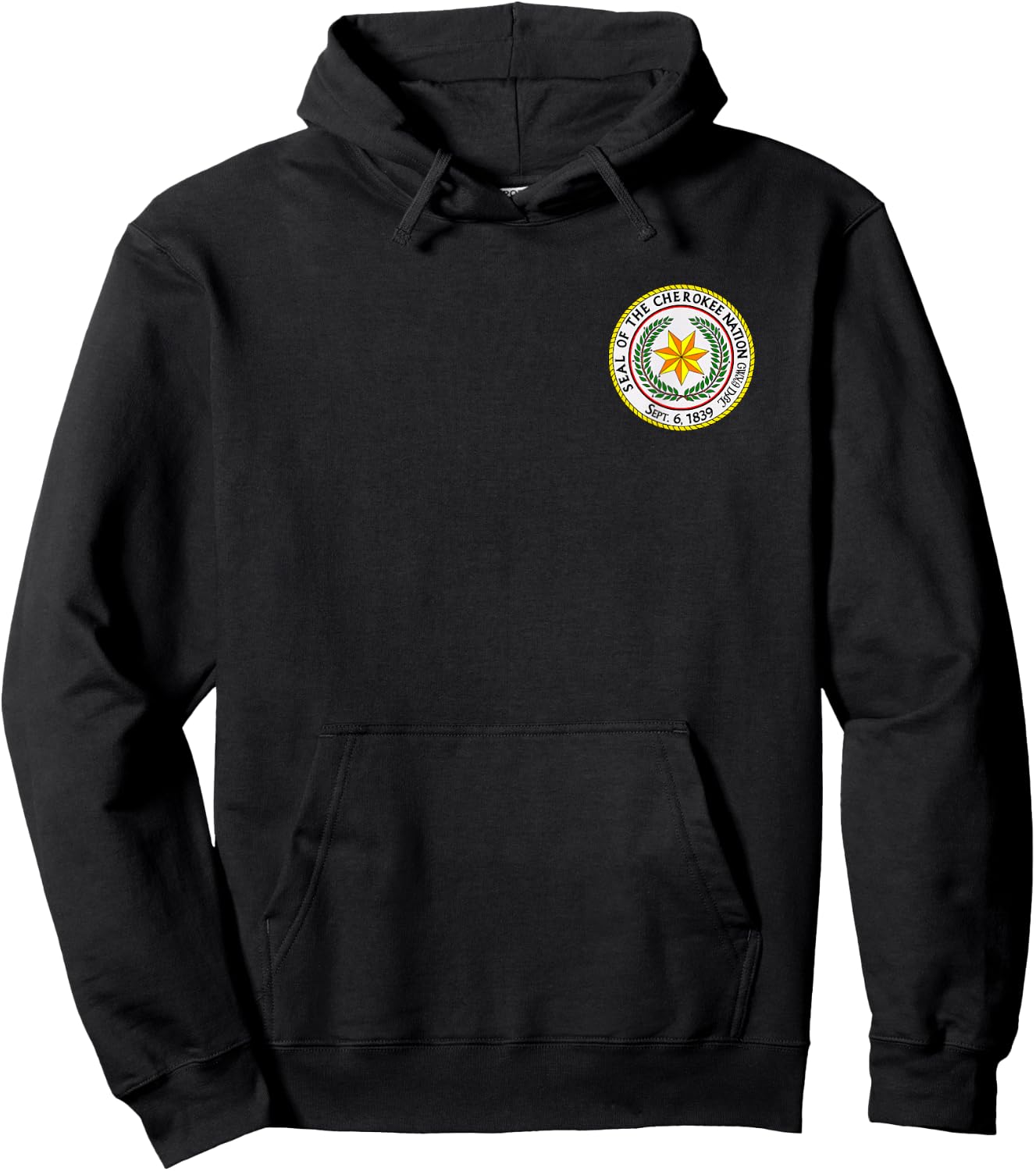 Double Sided Seal of The Cherokee Nation Native American Hoodie - Hoodie | Black