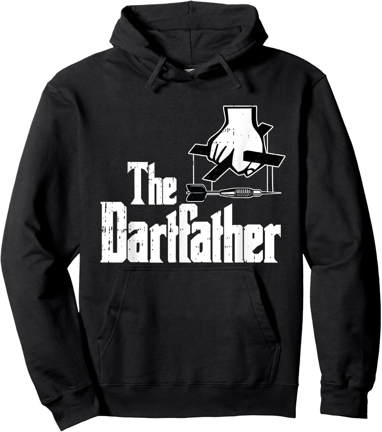 Dartfather Darts Dad Sports Player Daddy Dada Papa Men Gift Hoodie - Hoodie | Black