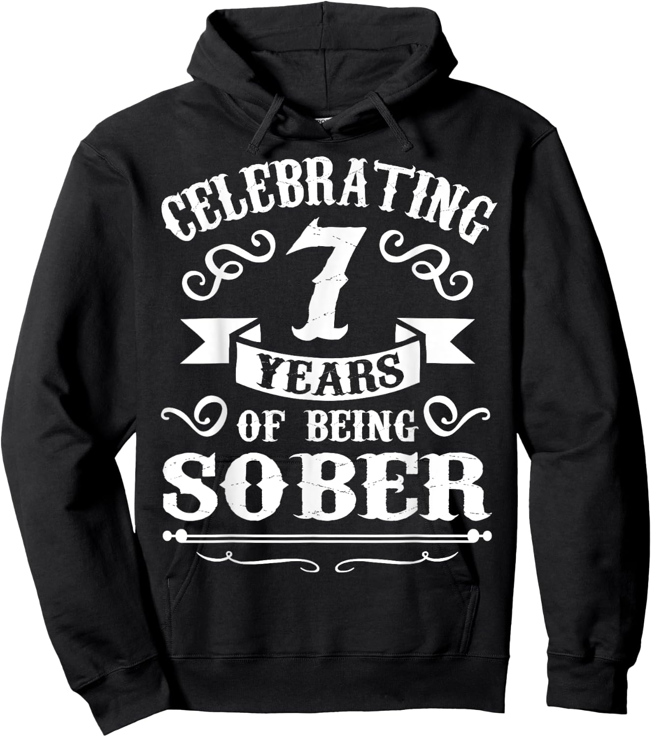 7Years Sober Sobriety Gift Hoodie - Hoodie | Black