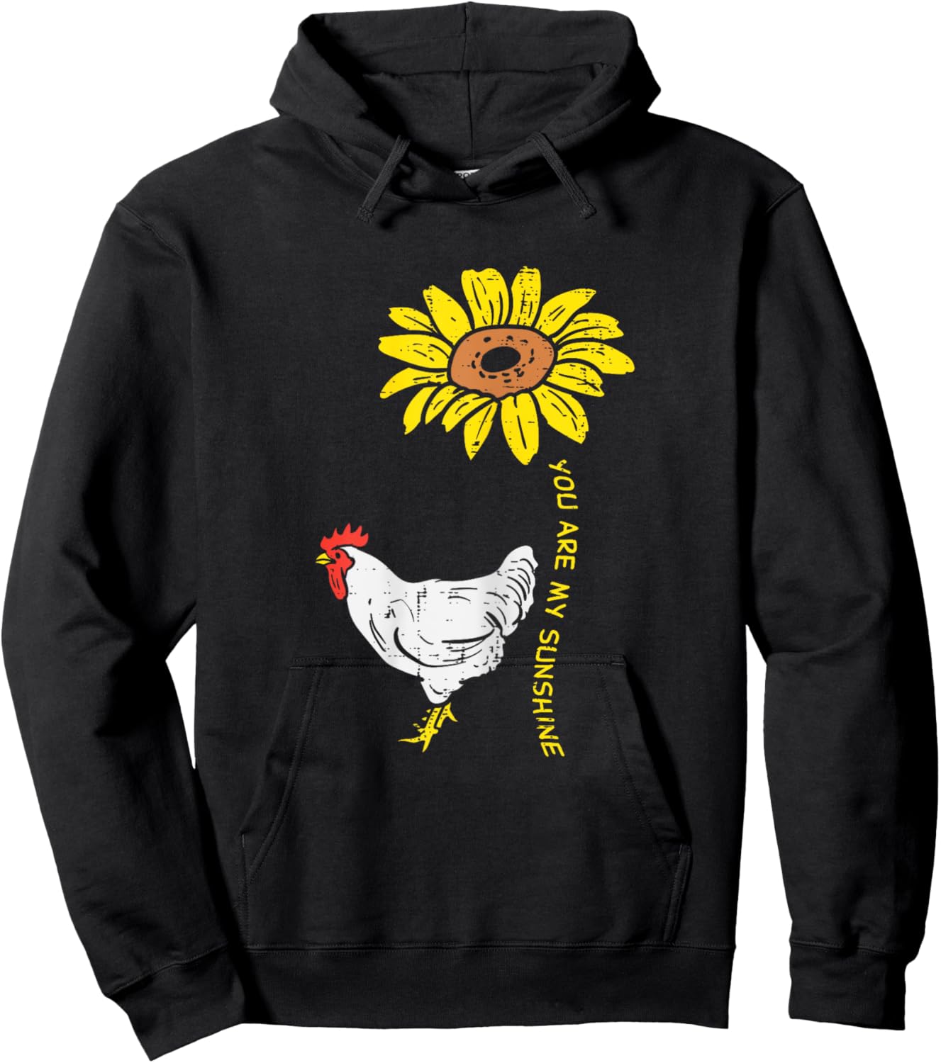 Sunshine Sunflower Chicken Farm Animal Farming Farmer Gift Hoodie - Hoodie | Black