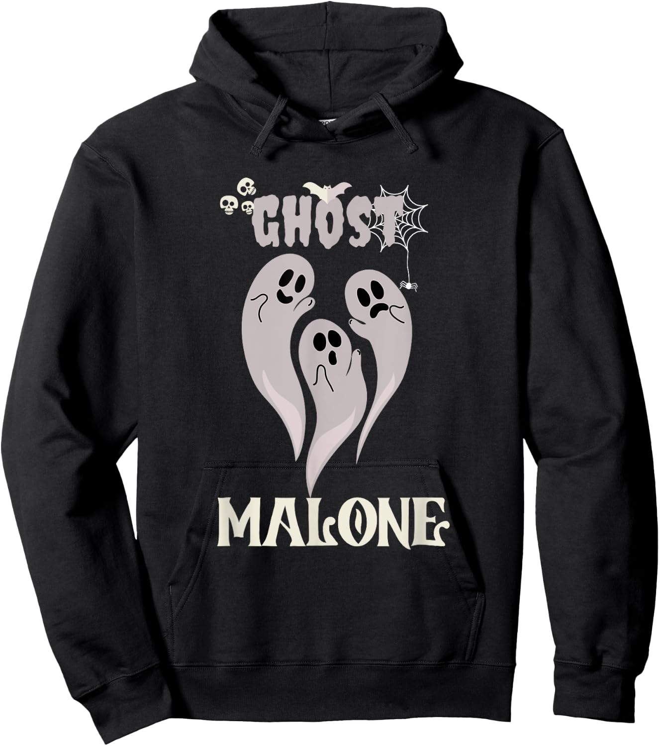Funny Halloween Spooky Season Fall Season Cute Ghost Malone Hoodie - Hoodie | Black
