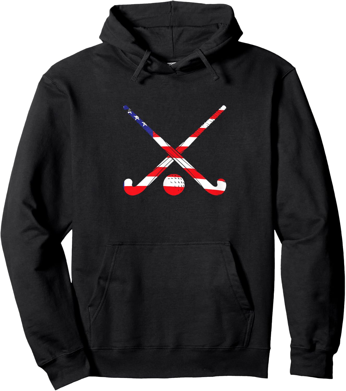 American Flag Field Hockey Patriot USA Sports Player Hoodie - Hoodie | Black