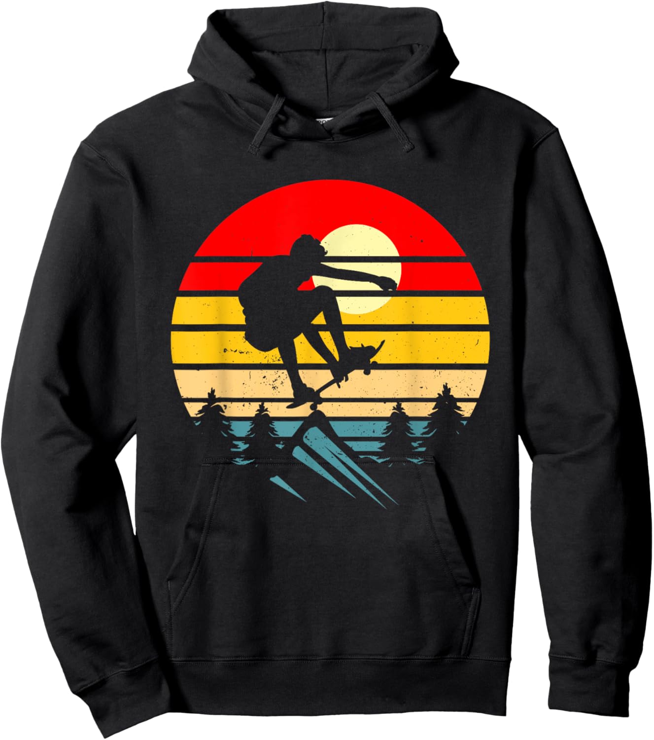 Skateboarder Retro Skateboard Vintage Skateboarding Skater Hoodie - Hoodie | Black