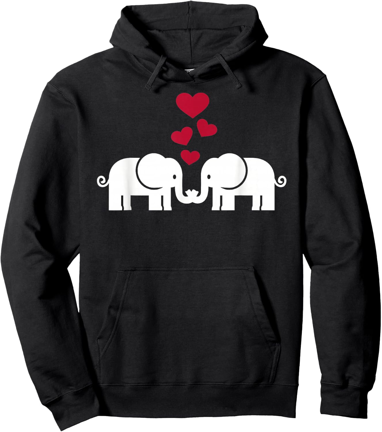 Elephants in love Hoodie - Hoodie | Black