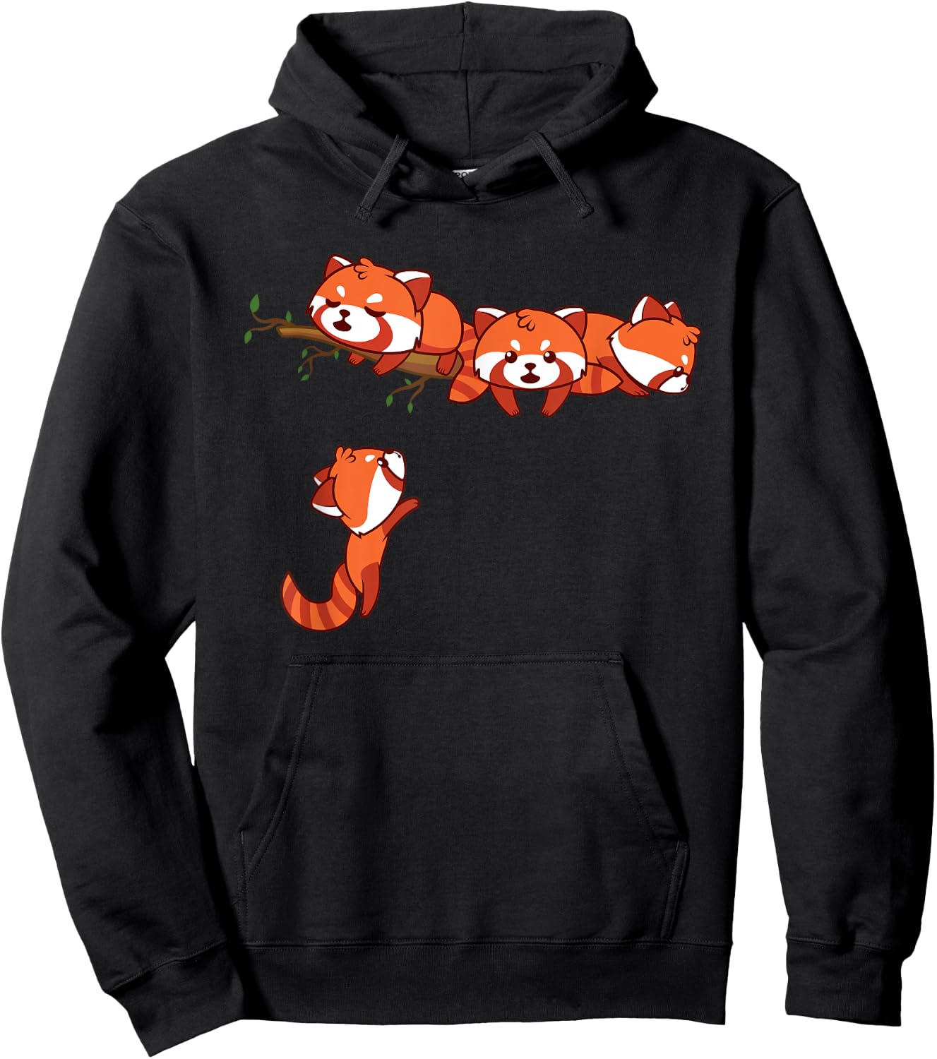 Pocket Series Red Panda Funny Playing Bear Animal Lover Gift Hoodie - Hoodie | Black