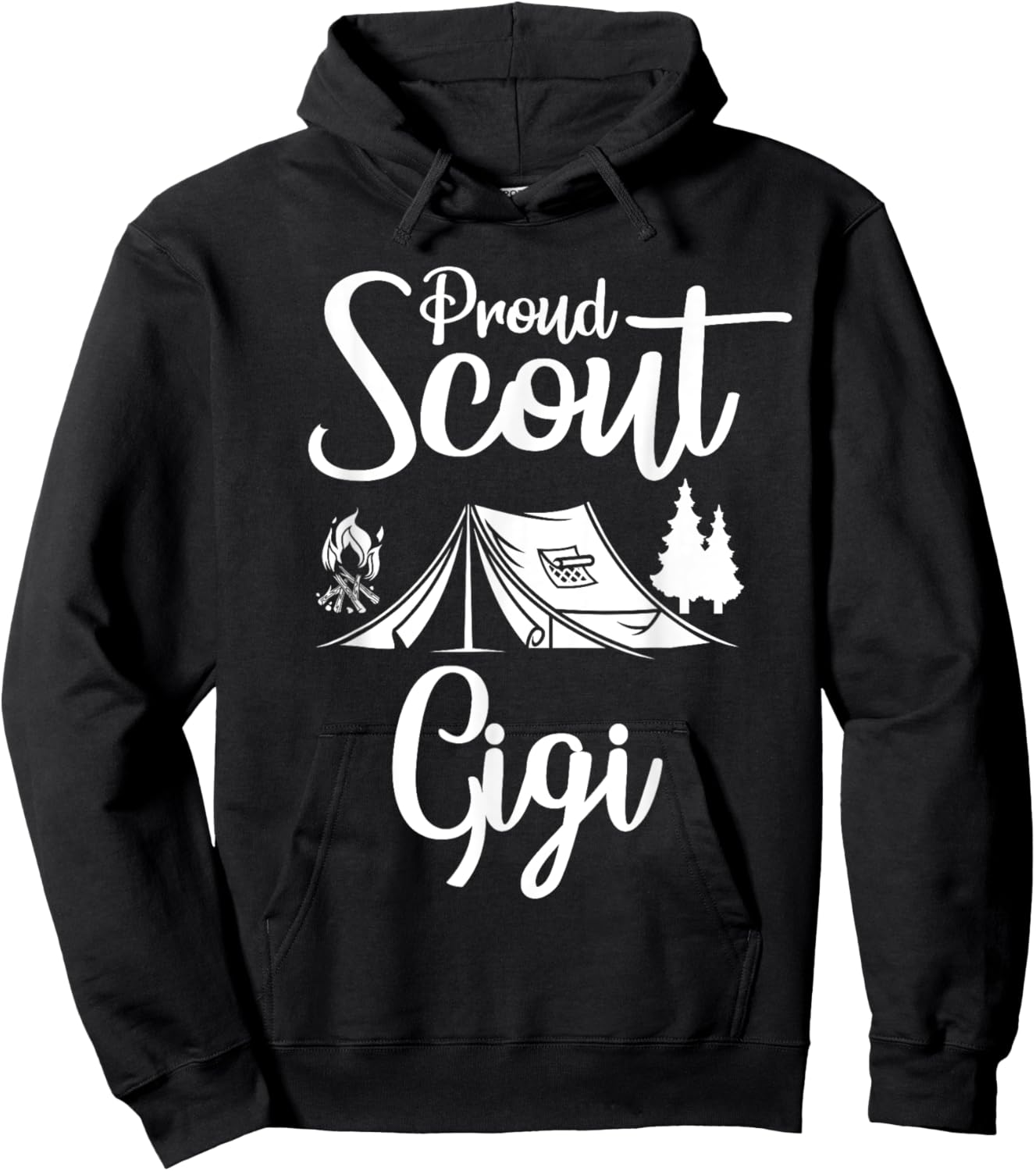 Proud Scout Gigi Camping Scouting Tent Scout Mom Leader Hoodie - Hoodie | Black
