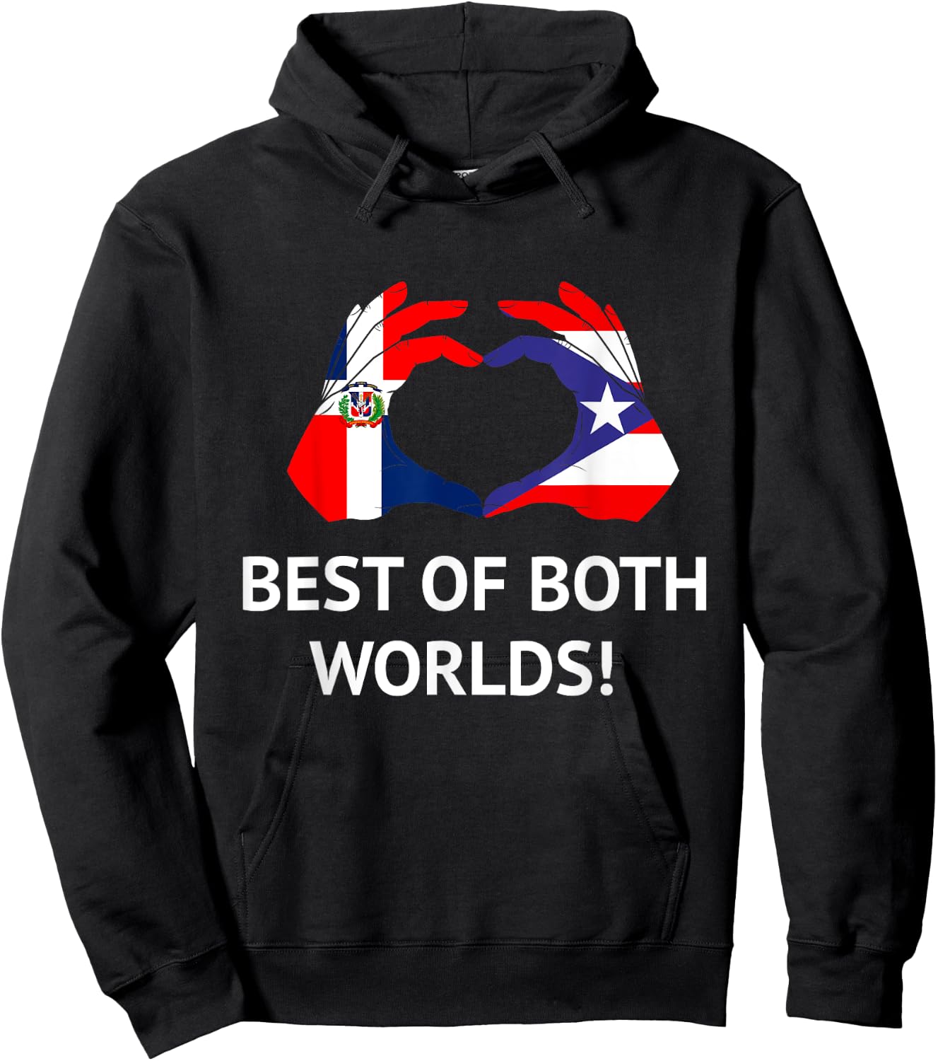 Half Puerto Rican Half Dominican Flag Boris Domis PR RD Hoodie - Hoodie | Black