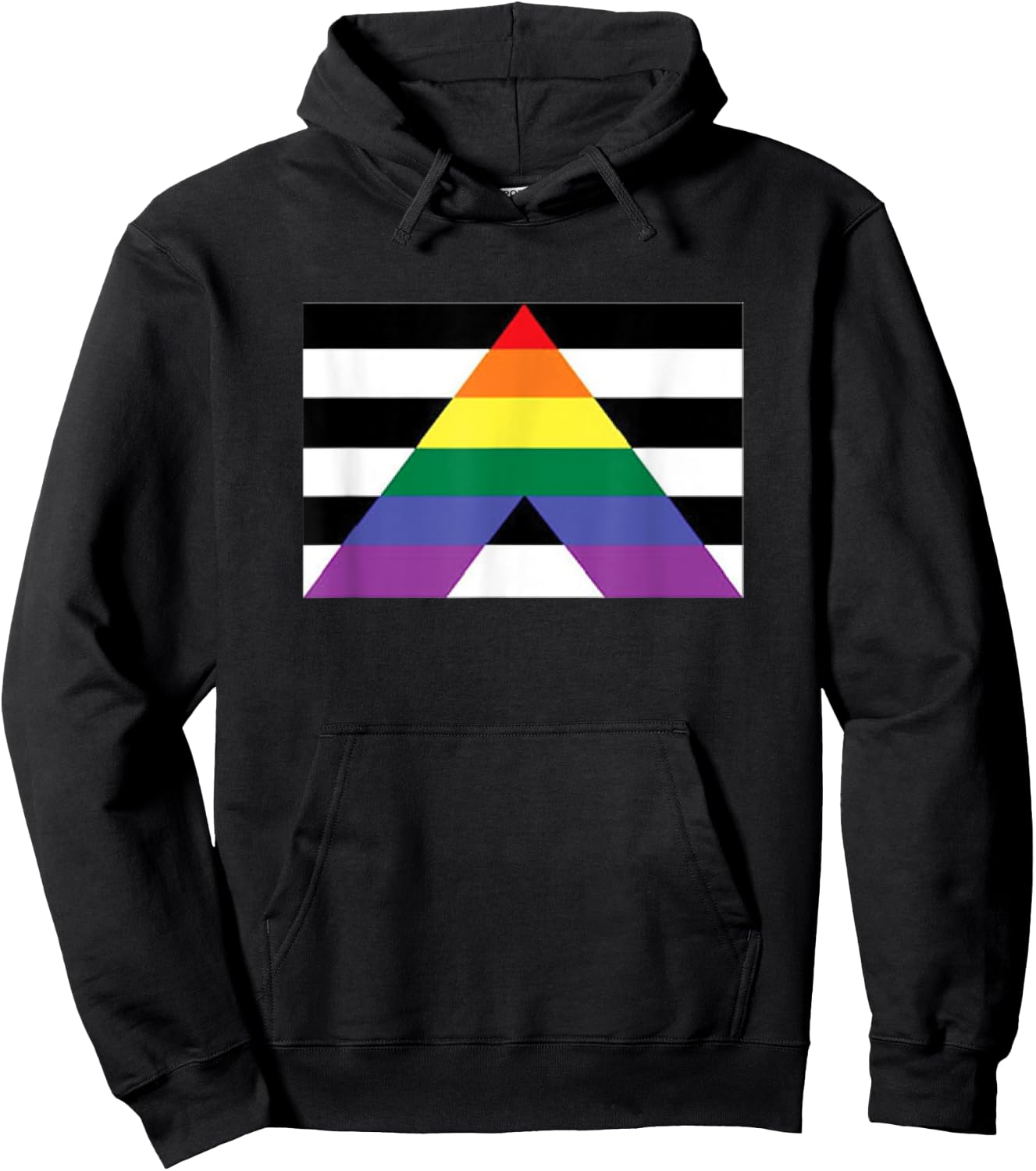 Pride Flag Shirt - Straight Ally Pride Flag Hoodie - Hoodie | Black