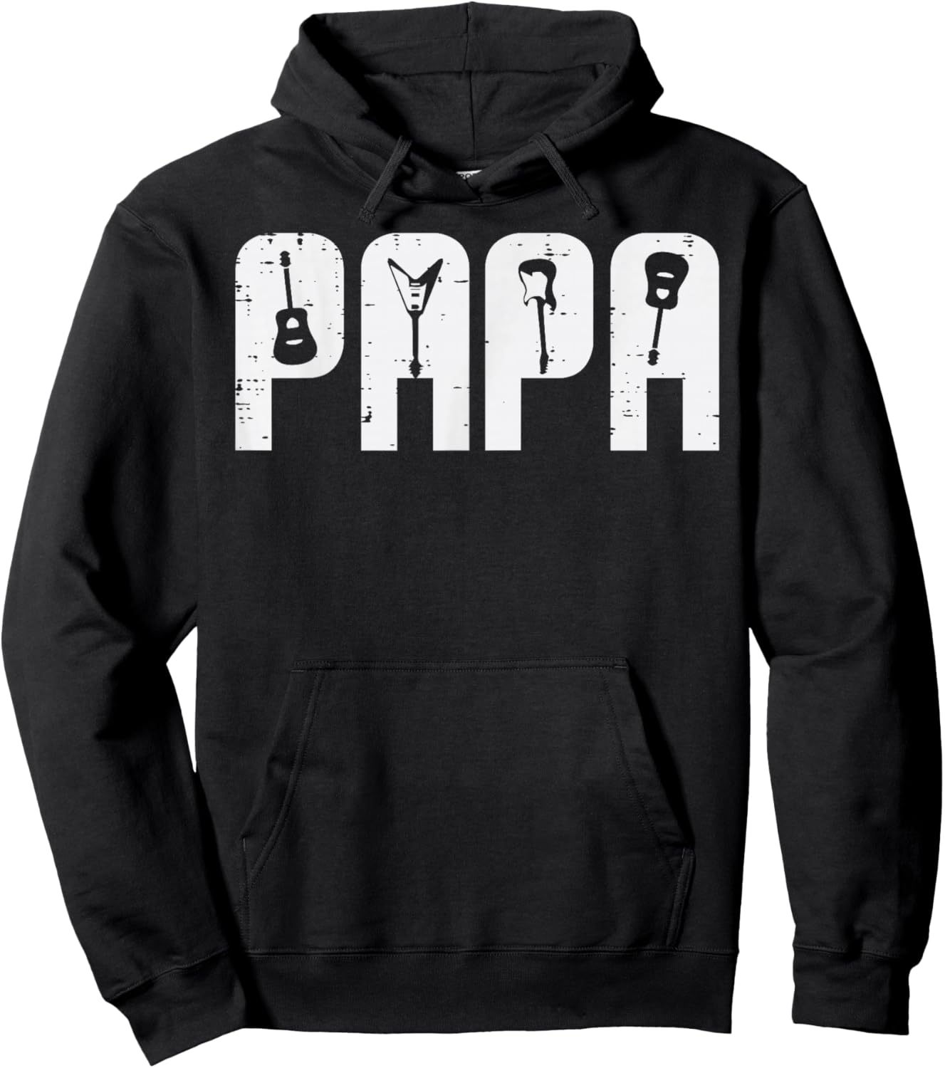 Guitar Shirts Rocker Men Women Boys Kids Gifts Electric Acoustic Bass Dad Daddy Men Hoodie - Hoodie | Black