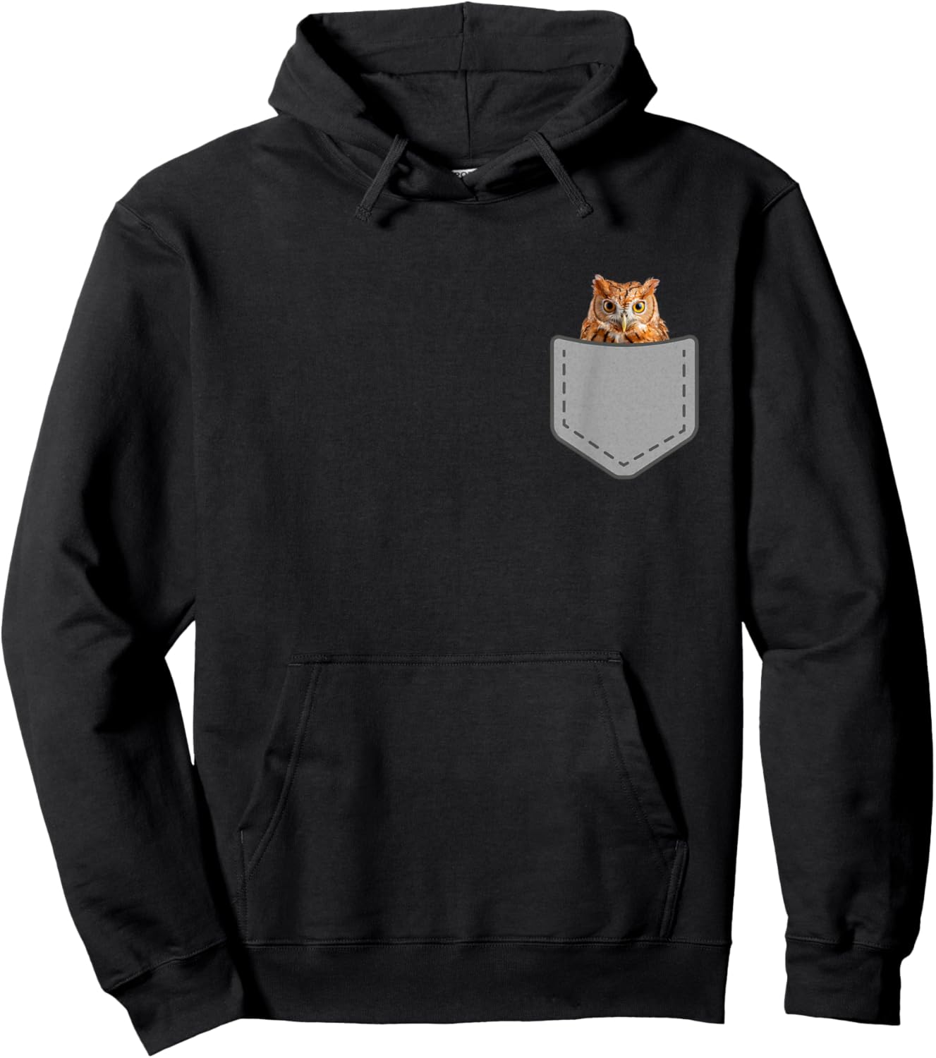 Funny Eastern Screech Owl In Your Pocket Animal Hoodie - Hoodie | Black